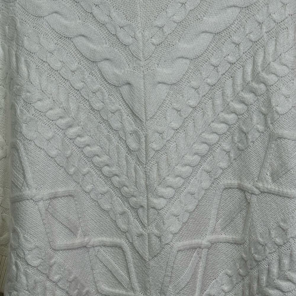 Talbots Size Medium Off White Turtle Neck Cable K… - image 7